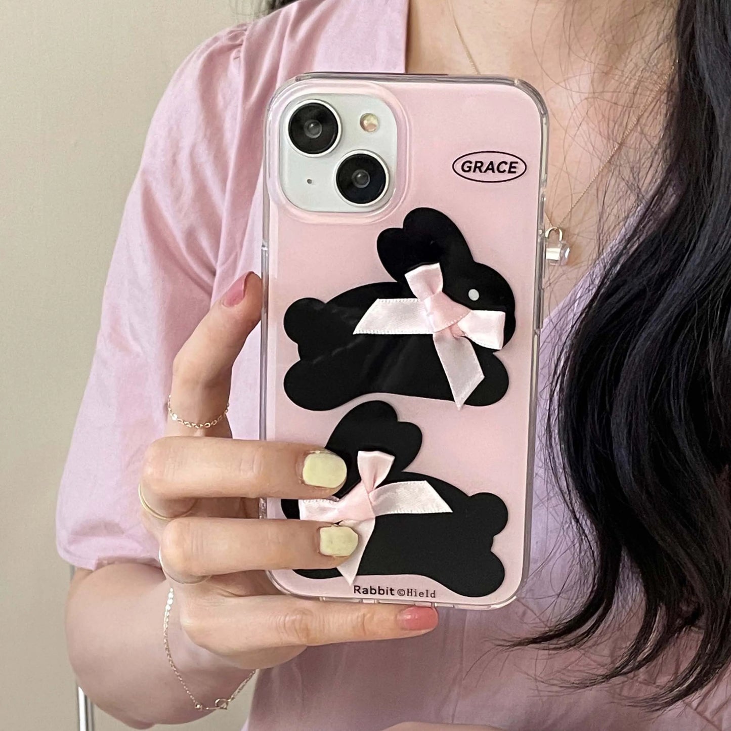 VAIGE Shockproof 3D Rabbit Design TPU Phone Case for iPhone 11, 12, 13 Pro Max, 14, 15 with Stand Holder