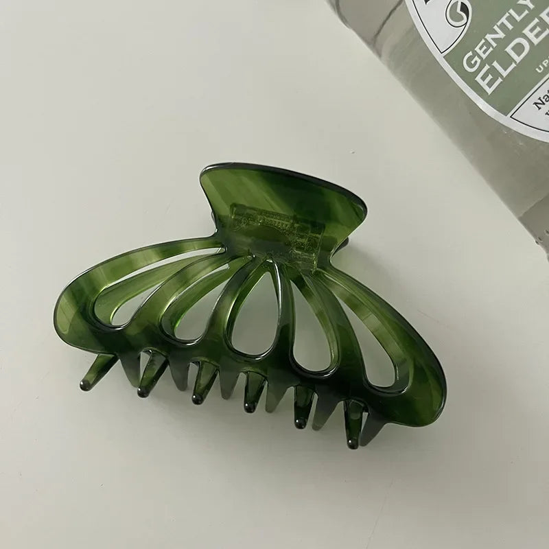 VAIGE Elegant Green Resin Hair Claw Clip Collection