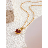 Red Enamel Heart Necklace