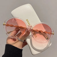 VAIGE Retro Chic Gradient Round Sunglasses in Colorful Hues