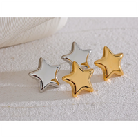 VAIGE Dazzling Gold and Silver Star Stud Earrings in Stainless Steel