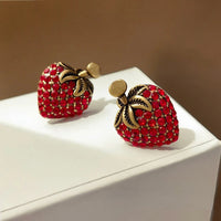 VAIGE Strawberry Delight Red Glass Stud Earrings