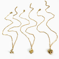 VAIGE Cherry Heart Pendant Necklace Gold Stainless Steel