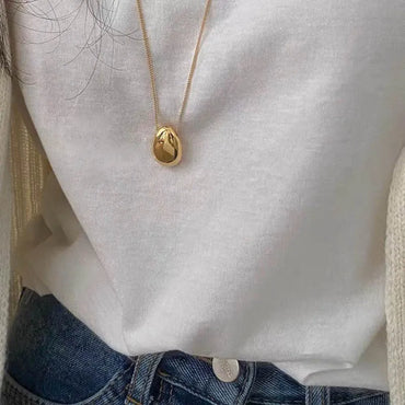 VAIGE Elegant Geometric Water Drop Pendant Copper Alloy Long Necklace - Versatile Fashion Sweater Chain Accessories