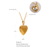 VAIGE Elegant Golden Heart Stainless Steel Locket Necklace