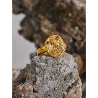 VAIGE Dazzling Star Moon Eye Ring with Colorful Zirconia in Gold and Silver