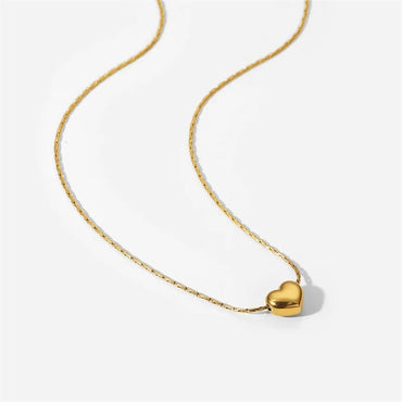 VAIGE Waterproof Stainless Steel Heart Pendant Necklace - Allergy-Free Simple Trend Jewelry for All Occasions