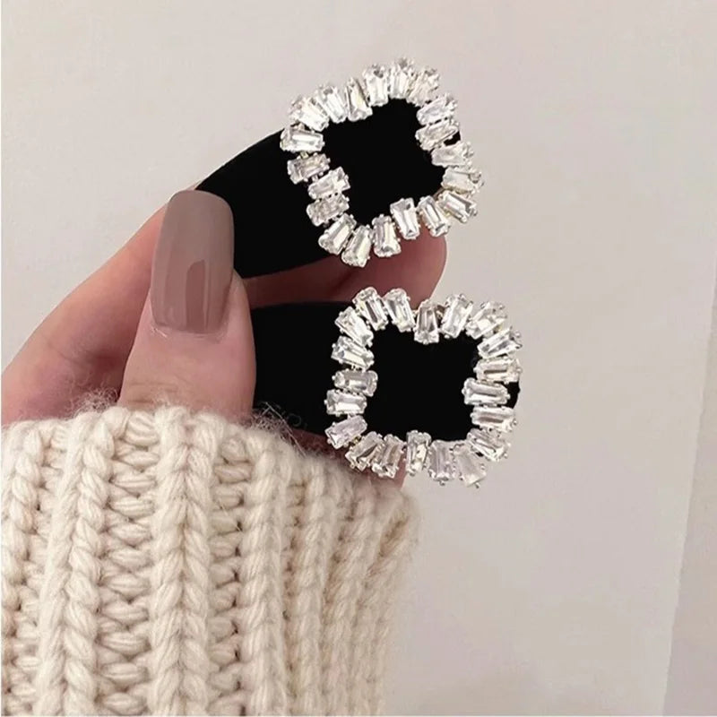 VAIGE Velvet Love Water Diamond Hair Clips - 4.5cm Square Mini Headwear Accessory for Women and Girls