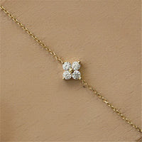 VAIGE 925 Sterling Silver Plated 14k Gold Zircon Flower Bracelet