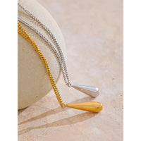 VAIGE   Stainless Steel Metal Water Drop Pendant Necklace Minimalist Chic Collar Jewelry Accessories