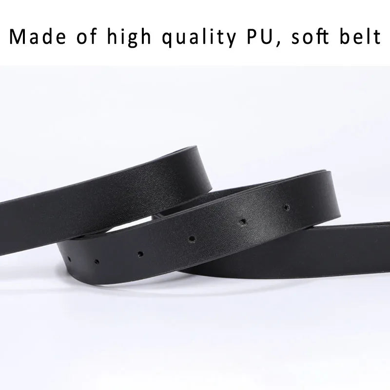 VAIGE Luxe Gold Brass Horseshoe Belt in Classic Black Vegan Leather