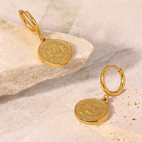 VAIGE Elegant Double-Sided Coin Earrings featuring Queen Elizabeth in Silver and Gold