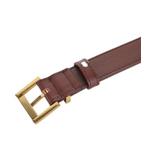 VAIGE Chic Nora Leather Square Buckle Belt in Classic Black and Tan