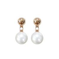 VAIGE 925 Sterling Silver Small Ball Pearl Stud Earrings - Light Luxury Wedding Jewelry