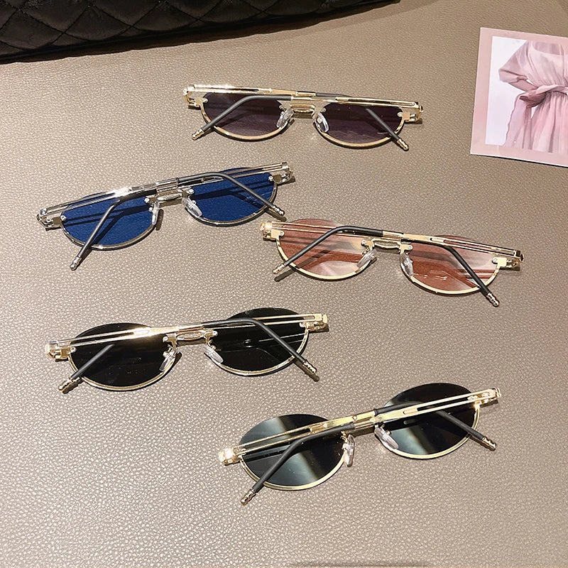 VAIGE Retro Chic Multi-Color Oval Frame Sunglasses