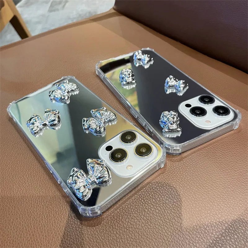 VAIGE Cute Heart Soft Silicone Clear Case with Silvery Mirror Finish for iPhone 16, 13 Pro Max, 14, 11, 12, 15, XR, 7, 8 Plus - Anti-Fingerprint, Anti-Scratch, Lightweight Design