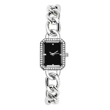 Skye  Small silver  square Bracelet box chain Watch quartz
