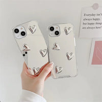 VAIGE Cute Heart Soft Silicone Clear Case with Silvery Mirror Finish for iPhone 16, 13 Pro Max, 14, 11, 12, 15, XR, 7, 8 Plus - Anti-Fingerprint, Anti-Scratch, Lightweight Design