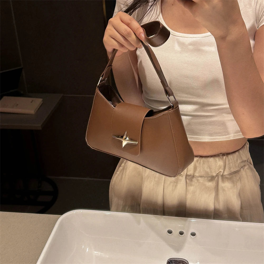 VAIGE Retro-Inspired Vegan Leather Shoulder Bags - Chic Small Purse in Classic Black and Cream