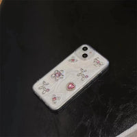 VAIGE Cute Floral Epoxy Phone Case with Gem Bow-knot Design for iPhone 11, 12, 13, 14, 15 - Shockproof and Dustproof Bumper Cover