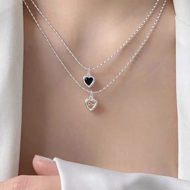 VAIGE Dazzling Heart Zircon Silver Necklace with Cubic Elegance