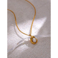 VAIGE Elegant Imitation Pearl Drop Pendant Necklace with 18k Gold Plated Stainless Steel Chain - Delicate Collar Jewelry