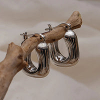 VAIGE Elegant Silver Square Hoop Earrings for Sophisticated Style