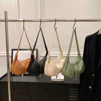 VAIGE Leather Saddle Shoulder Bag in Green - Soft PUL and Polyester with Single Strap and Cell Phone Pocket