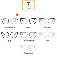 VAIGE Retro Cat Eye Anti Blue Light Glasses Frame with Thin Stainless Steel Structure and Clear Polycarbonate Lenses - 48mm Width, 46mm Height, Flat Mirror Finish