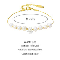 VAIGE Elegant Stainless Steel Freshwater Pearl Bracelet - Trendy Irregular Design for All Occasions