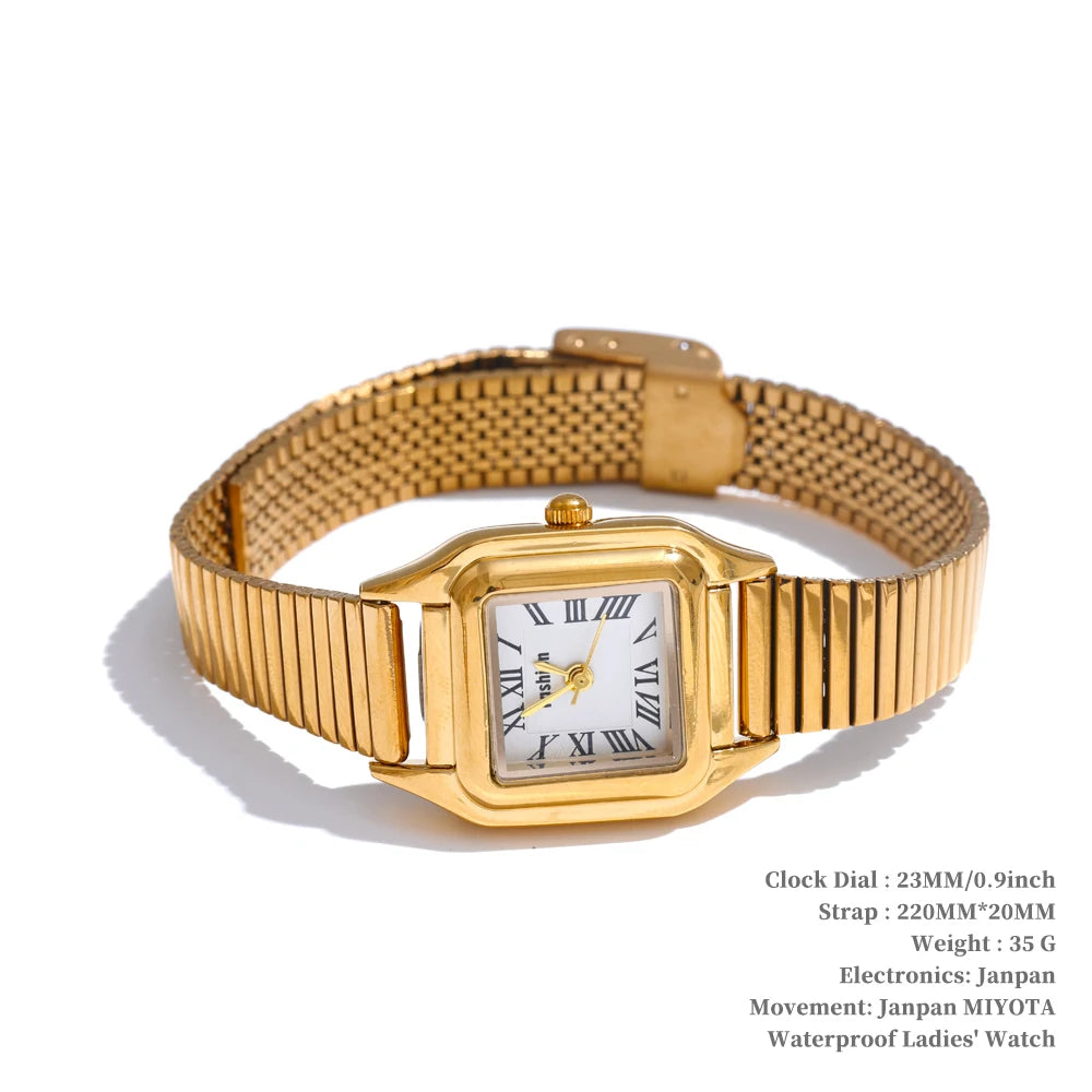 VAIGE   Stainless Steel Waterproof 18K Gold PVD Watch