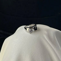 VAIGE Radiant Silver Zircon Geometric Signet Ring