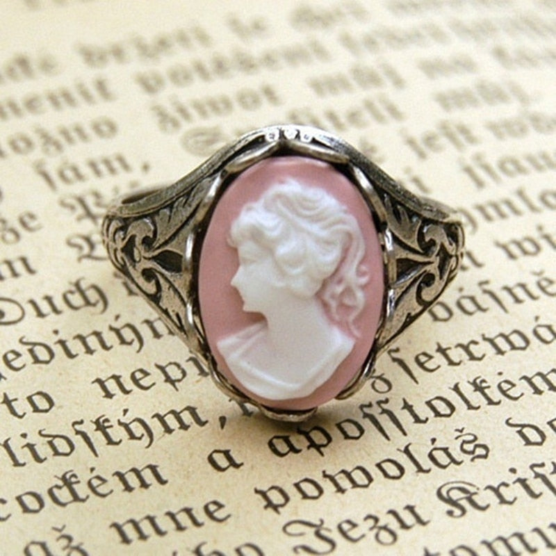 Pink Cameo Lady Ring